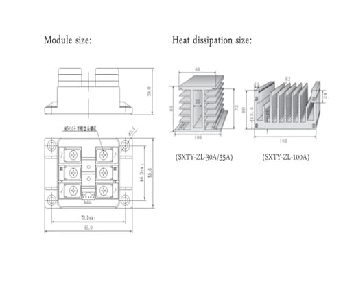 Module SXTY-ZL-100A triphasé qui stabilise la tension des thyristors