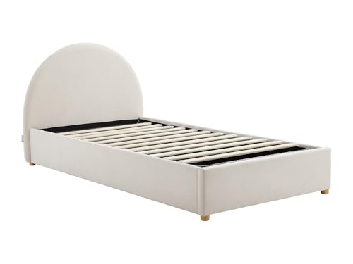 Vente unique   Cama con canapé abatible 1 Plaza Lirimo   Terciopelo   Beige