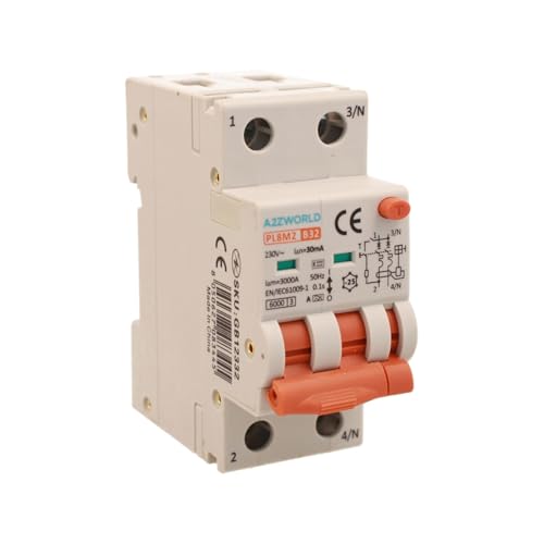 Interruttore Differenziale Magnetotermico Tipo A 32A B32, RCBO Bipolare 2P Vero (NO 1P+N), Curva B 6kA 30mA, Doppio Leva con Diagnostica Visiva, 2 Moduli DIN, Serie PL8M2