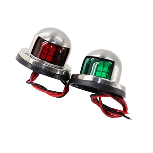 FOYTOKI 1Pair LED Navigation Light Side Signal Lamps for Dinghy Fishing Sightseeing Boats Durable Lights Low Power Consumption Stainless