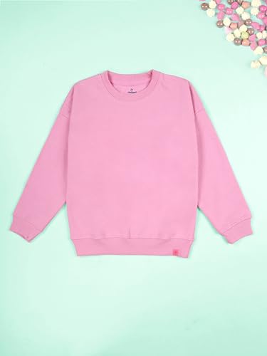 Image of KiddoPanti Boys Solid Round Neck Full Sleeve Fleece Sweatshirt | 60% Cotton 40% Polyester | Soft Warm Winter Pullover | Ribbed Cuffs & Hem | Casual Winter Sweatshirt for Kids