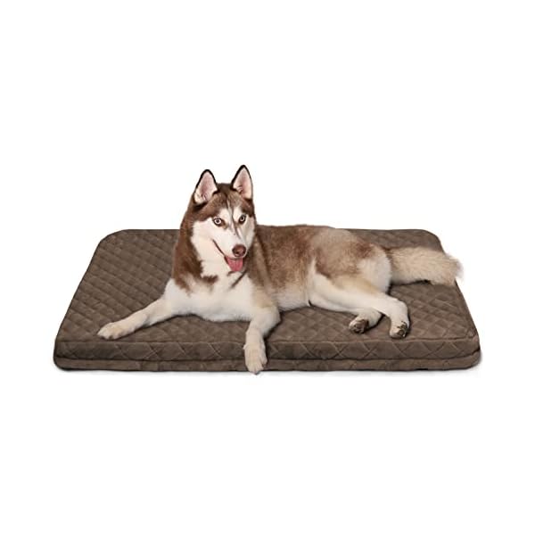 Hero Dog Large Dog Bed for Large Dogs – 39″ Orthopedic Dog Bed for Rest with Removable Washable Cover – Soft Flannel Top Pet Beds with Anti Slip Bottom (Dark Brown, 39″ x 33.5″ x 2″)