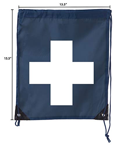 Image of Mato & Hash First Aid Backpack Drawstring Medical Bag for Emergencies or Epi Pen & Medicine - Navy CA2500FirstAid S5