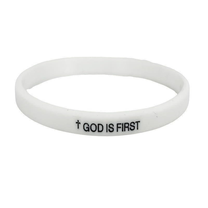 God Is First Bracelet, GOD IS FIRST IM SECOND Christian Religious Faith Rubber Bracelets Engraved Inspirational Bible Verses Cross Silicone Bracelet For Women Men Gifts3