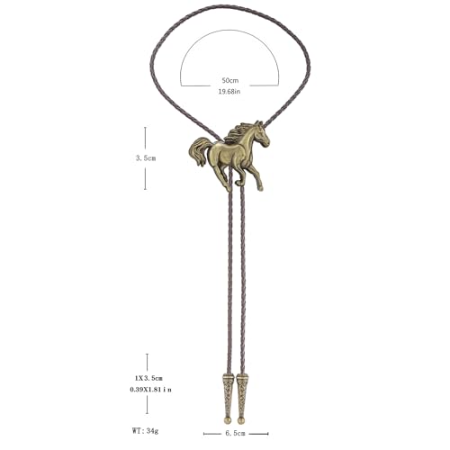 Image of GelConnie Bolo Ties for Men Women Western Cowboy Tie Mens Western Necklace Leather Necktie Gold Bolero Tie Cowboy Necklace