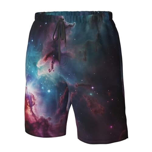Men's Swim Trunks Quick Dry Bathing Suits Space Nebula with Cluster Beach Board Shorts Swimwear with Pockets 6