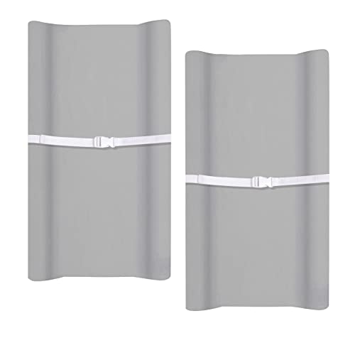 PHF Baby Changing Pad Covers for Boys Girls, 2 Pack Ultra Soft Breathable Microfiber Changing Pad Table Sheets for Most Baby Changing Pads, Grey & Grey - Thumbnail 7