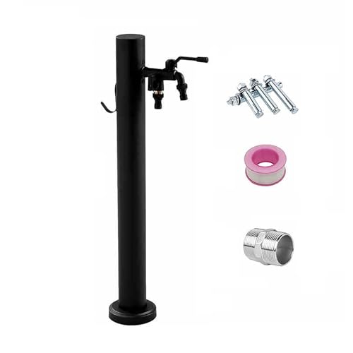 Fontana a Colonna da Giardino Esterno Fontanelle da Giardino Verticale con Doppio Rubinetto di Uscita dell'Acqua, Colonna d'Acqua da Giardino in Acciaio Inossidabile(12 * 60cm/4.7 * 23.6in)