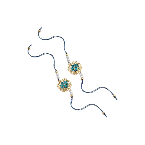 Image of Salty Rakhi for Brother & Bhaiya Bhabhi | Wrist Band Gift Pack for Sister, Bro, Bhaiya and Bhabhi | Bracelet for Men, Women | Fancy Jewellery Combo Gifts | Gift for Rakshabandhan | Traditional Rakhi Gift