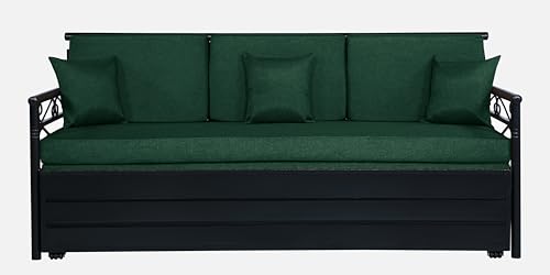 Image of 3 Seater Metal Sofa Cum Bed with Hydraulic Storage | King Size Sofa Cuma Bed | 3 Seater Sofa Set, Metal Sofa Set for Living Room (Peacock, King Size (76 inch x 72 inch))