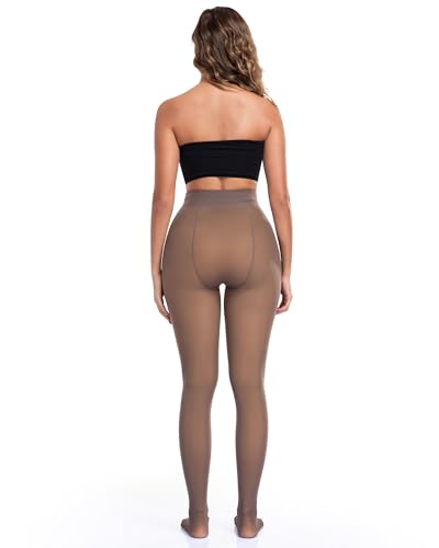Image of ATHVOTAR Fleece Lined Winter Tights Women - Thermal Warm Opaque Pantyhose Thick Sheer Leggings