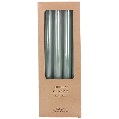 Gisela Graham Green Pale Tapered Dinner Candles - Set Of Four