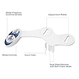 LUXE Bidet Neo 185 (Elite) nieelektryczna nasadka do toalety bidetowej z samoczyszczącą podwójną dyszą i łatwą regulacją ciśnienia wody do prania higienicznego i kobiecego (niebieska i biała) 34,3 x
