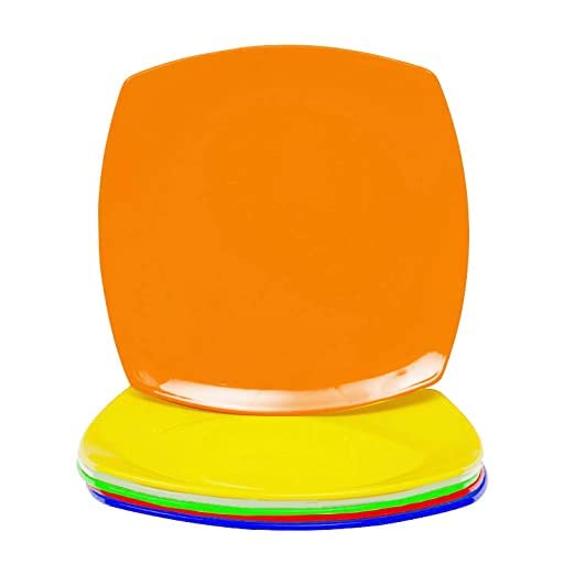 Buy Plastic Square Shape Quarter Plates Side/Half Plates 3 Pic in 1 Pack (Pink, Pack of 1