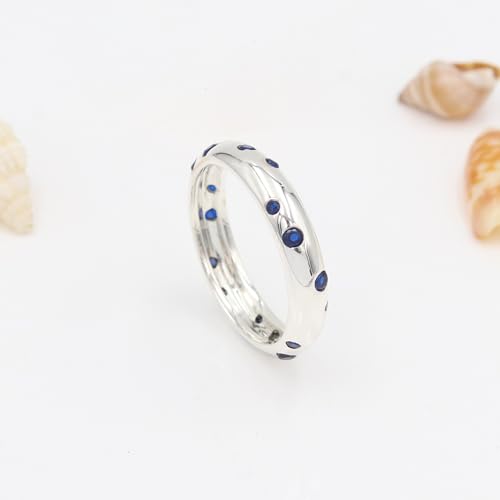 Bague tanzanite argent 925 ajustable bague empilable bleue - 3