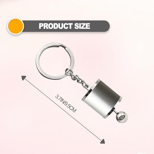 Image of Creative Auto Part Model Gear Box Shifter Keychain, 6 Speed Gear Box Shifter Keychain Key chain Ring, Mini Car Gear Shift Stick Knob Keyring, Car Key Fob Keychain Accessories(silver)