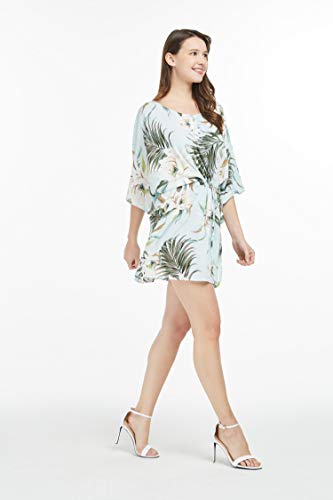 Image of Wispy Cereus Light Blue Family Matching Hawaiian Clothes | Family Matching Outfits • Soft Rayon Fabric • Tropical Floral Print • Vacation Ready • Luau Party Wear