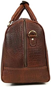 Leather Travel Duffle Bag with Toiletry Dopp Kit | Gym Sports Bag Airplane Luggage Carry-On Bag | Gift for Father's Day By Aaron Leather Goods (Pecan) 6 Leather Travel Duffle Bag with Toiletry Dopp Kit | Gym Sports Bag Airplane Luggage Carry-On Bag | Gift for Father's Day By Aaron Leather Goods (Pecan)