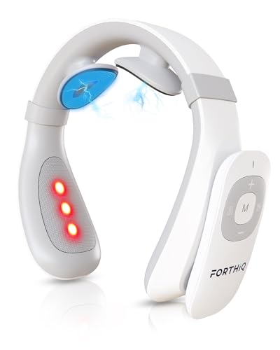 Image of FORTHiQ Neck TENS Machine with Heat, Electric Neck Massager for Pain Relief, 15 Levels Deep Tissue Massage, Portable and Soothing, FSA-HSA Eligible