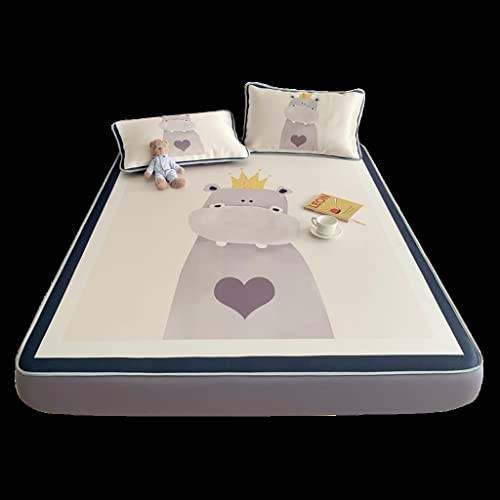 Summer Cool Feeling Ice Silk Mat All-Inclusive Bed Cover Three-Piece Household Air-Conditioning Soft Mat (Colour: A, Size: 2M) (A 2M)