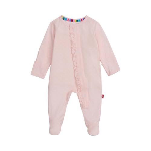 Image of Magnetic Me Girls Modal Magnetic Baby Footie Pajamas | Silky Soft Modal Fabric | Baby Sleepers Available Sizes PRE - 24M