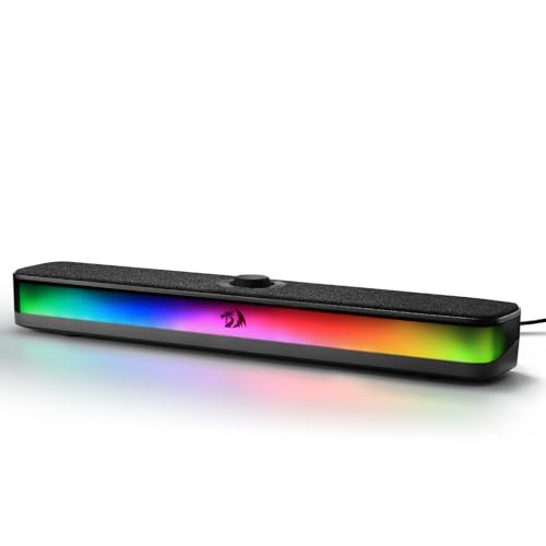 Redragon GS515 RGB Desktop Soundbar, 2.0 Channel Stereo Computer Speakers for Desktop with Bluetooth...