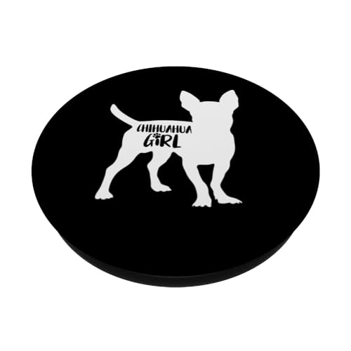 Chihuahua Girl Funny Chihuahua Owner Dog Lover PopSockets Swappable PopGrip, Black - Image 2