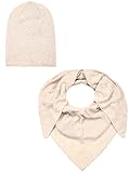 Zwillingsherz Damen Set Dreieckstuch Slouch Beanie Mütze mit Kaschmir – Hochwertig unisex – Schal und Strickmütze Sommer Herbst und Winter von Cashmere Dreams Mädchen Frauen Jungen Strickwaren