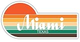 Miami Texas 2 X 1.25-Inch Vinyl Decal Stiker Retro Sunset Design