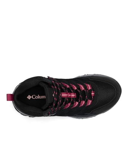 Columbia Strata Trail Mid impermeável para mulher, Preto/rosa salmão, 5.5