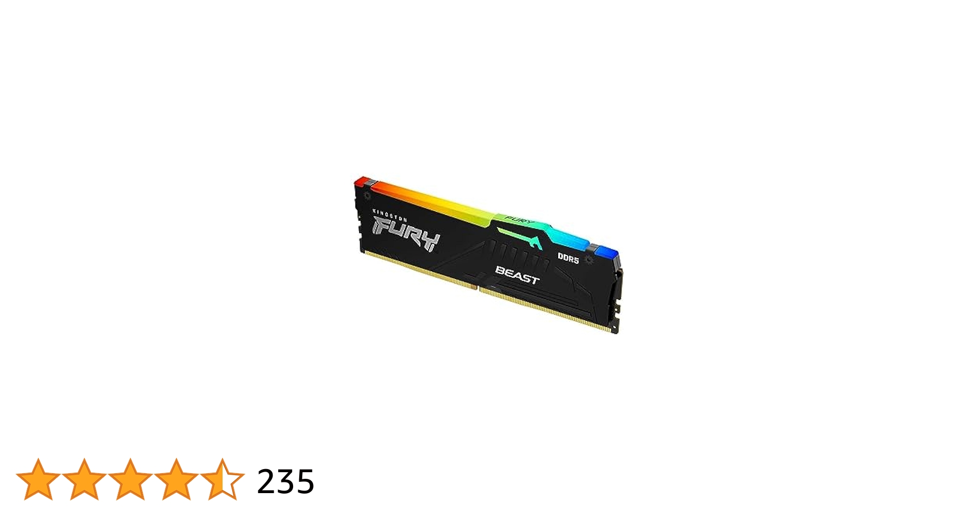 メモリー Kingston Fury DDR5 32GB(16GBx2) 6000MT/s Kingston Fury Beast RGB 32GB (2x16GB) 6000MT/s DDR5 CL36