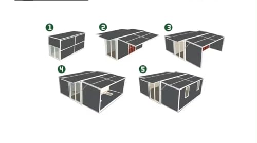 Mobile House Patio Tiny House Modern Prefab Modular Luxury Modern prefab Villa Mobile Vacation Tiny Steel Home 20 Feet prefabricated Tiny House with Balcony Kitchen Bathroom 2 Bedrooms Mobile Home eco - Image 4