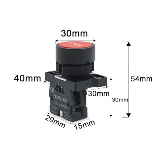 Botón de arranque y parada de 22 mm interruptor táctil plano XB2 rojo 3