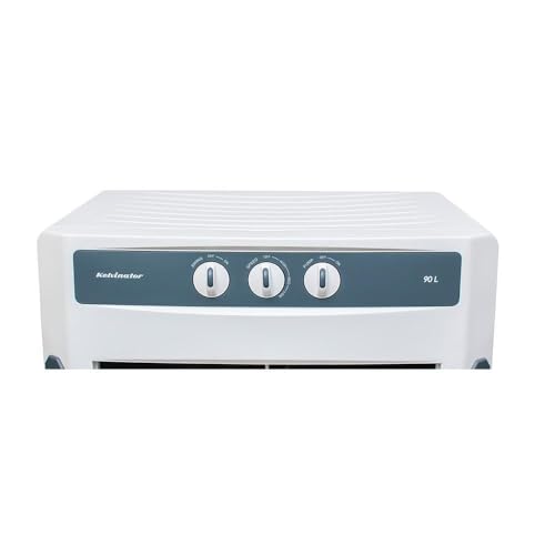 Image of Kelvinator Commercial Air Cooler 90L KCD-90001MGRP Desert Air Cooler (Grey & White) | Heavy-Duty Double Metal Ball Bearing Motor | 3-Side Honeycomb Pads | Auto Swing | Castor Wheels