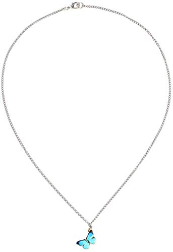 Preisvergleich Produktbild CKAWM Halskette Schmetterlingskette Zarte Schlüsselbeinketten Schlüsselbeinkette Schmuck Für Mädchen Weibliche Frau Geschenk (Blau) -Sky-Blue_52.0_Centimetres