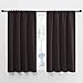 Blackout Curtain Panels 45" Long - NICETOWN Triple Weave Microfiber Noise Reducing Thermal Insulated Solid Rod Pocket Window Drapes / Draperies for Kids Room (One Pair,42 Inch by 45 Inch,Toffee Brown)