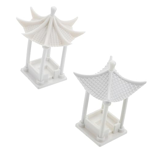 UPKOCH 4 Pièces modèle de matériau de Construction Gazebo de Jardin Mini décor de Décor de Gazebo Accessoire de Table de Sable modèle de de Simulation Blanche