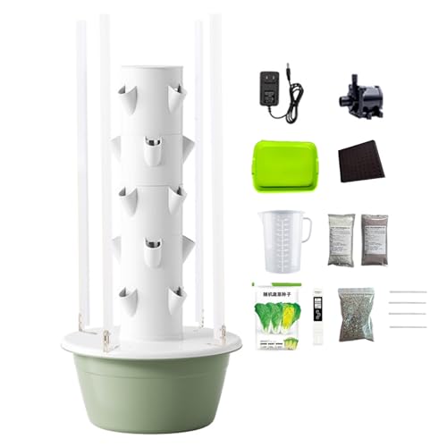 Jardín interior con luces LED de cultivo, sistema completo de riego automático, bomba, temporizador y kit de plantación para cultivar hierbas y verduras