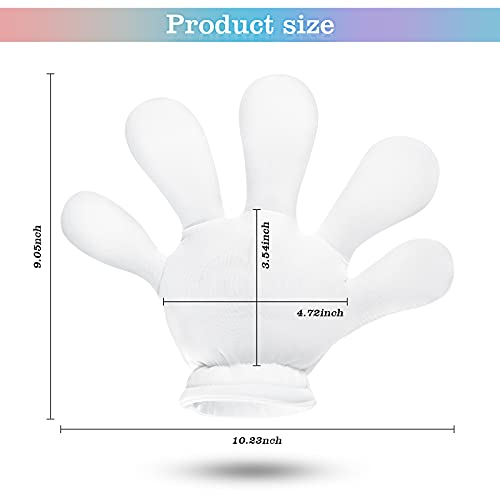 Geyoga 2 Pairs Jumbo Cartoon Hands Large Costume Gloves, Halloween Gloves for Party Birthday Role Playing Costumes(White,2)