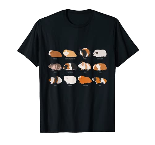 T-shirt I Love Guinea Pig - t-shirt de raças de cobaia t-shirt, Preto, S