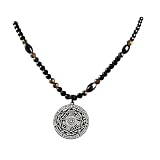 Ankh Cross Pendant Ancient Egyptian Hieroglyphic Symbol of Health and Eternal Life Men Cross Necklace with Tiger Eye Stone Obsidian Hematite Triple Protection Crystal Beads Chain (Seven Archangels-Silver)