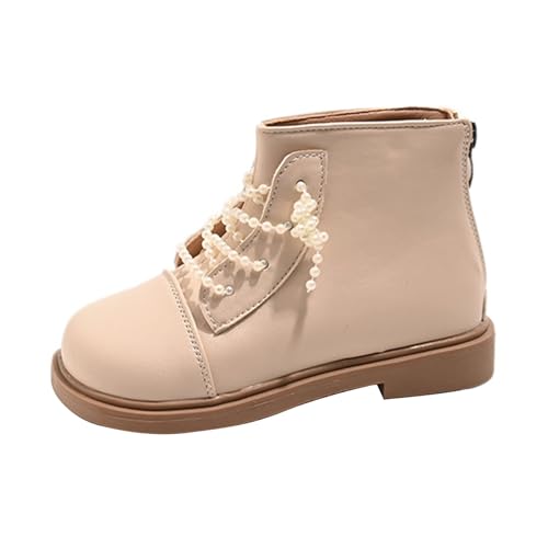 Boys Big Girls Pearl Lace Up Casual Outdoor Hiking Ankle Boots Toddler Comfortable Winter Warm Snow Chunky Boots