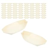 NIYANGLE Barquitos de Madera Desechables 150 Piezas Bandejas para Sushi y Aperitivos 177 X 85 X 4 CM Color Madera Natural Ideales para Catering Fiestas y Presentaciones de Postres