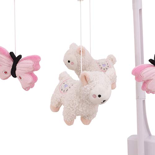 Little Love By Nojo Sweet Llama & Butterflies Pink & White Musical Mobile, Pink, Ivory, Lavender #TOP1