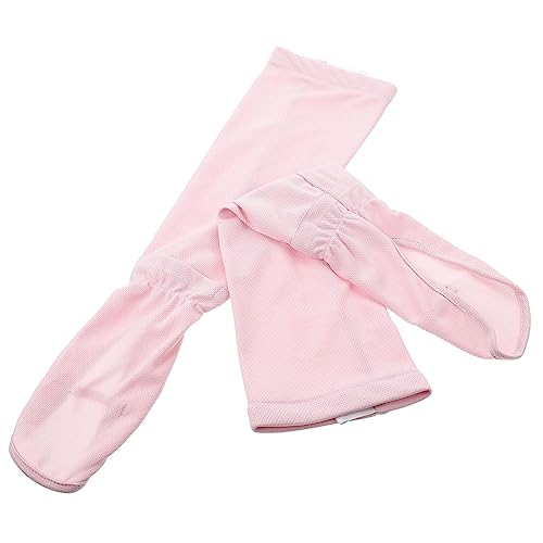 ORFOFE 1 ペア アイスシルクスリーブ スポーツグローブ ランニングアームスリーブ 乗馬用手袋 男性用ミトン キッズアームスリーブ 伸縮性のあるアームスリーブ 男性用手袋 アクリル ピンク