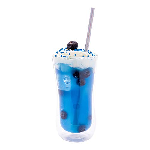 Pitillos de papel metálico azul hielo 7.8 pulg caja 25 pzas miniatura 1