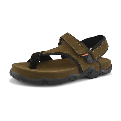 Image of Centrino Men's Sandals | Stylish Strap Sandal with Grip Insole | Adjustable Velcro Strap | Cushioned Footbed | Rubber Sole| Comfortable Casual Footwear for Office, Travel & Walking (9584)