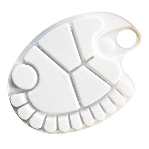 Non-Stick Paint Palette 2 PCS Artist Paint Mixing Tray Palette Oval Shaped Easy Clean Art Palette 17 Wells