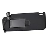 Black Sun Visor for VW Golf MK7, Passat B8, Jetta MK7, T-Cross, T-Roc (2013-2021), left Side, with Vanity Mirror, Direct Replacement, OEM# / 5GG857551