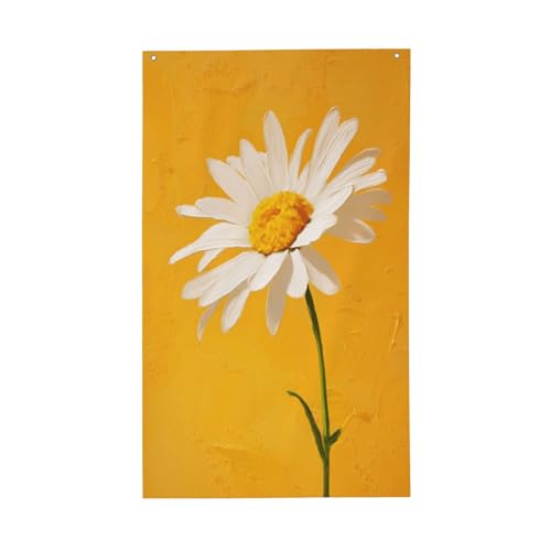 Chamomile Flower On Yellow Yard House Flags,3x5 Ft Season Greeting Banner With Grommets Indoor Outdoor Party Home Decorations